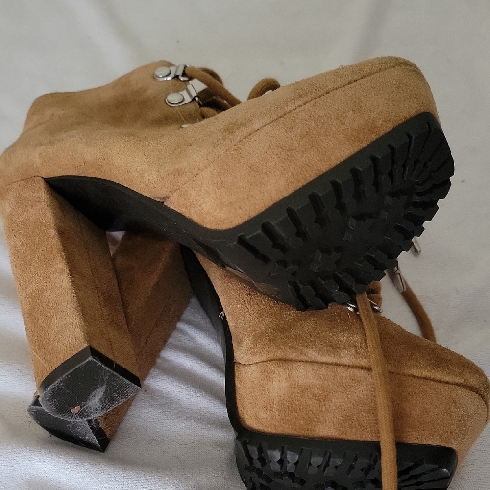 Jessica Simpson Camel Lace Up Platform Boots - Picture 3 of 4